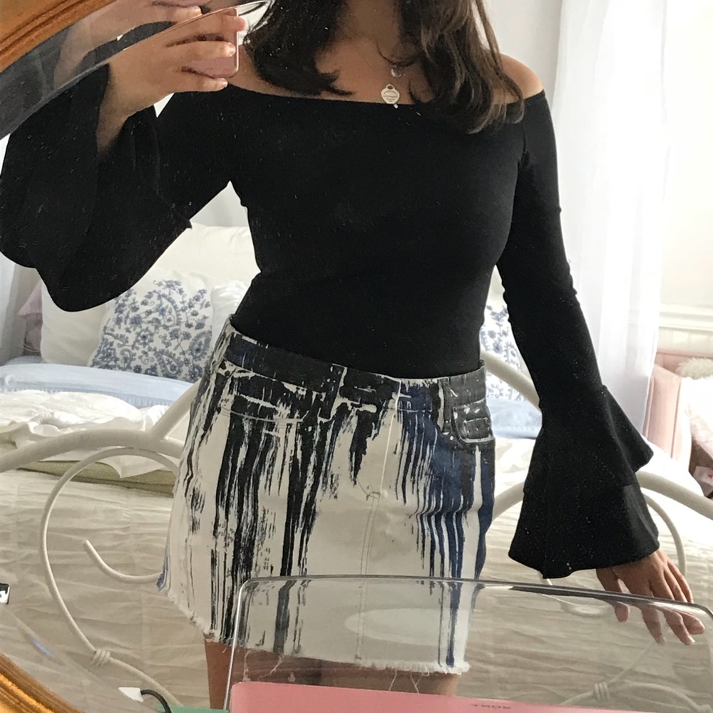 UO artistic paint drip skirt